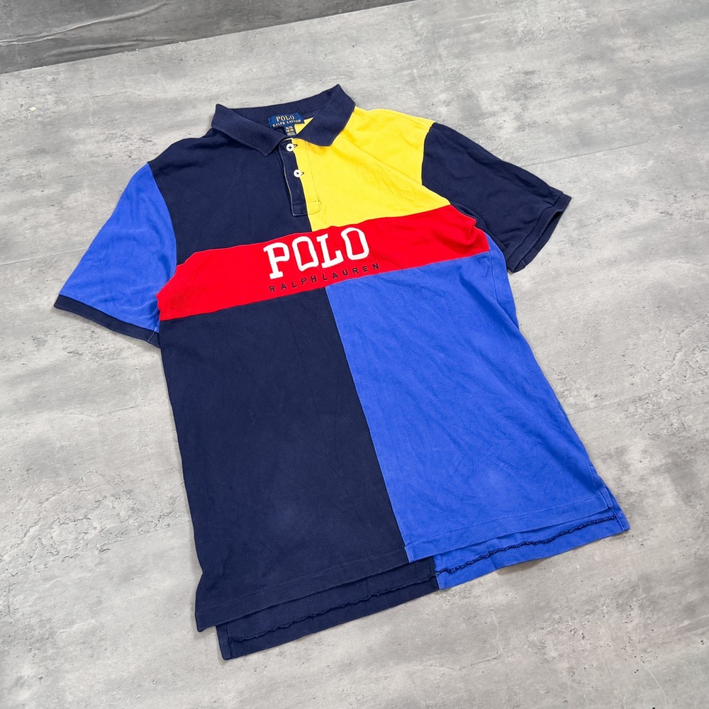 Vintage Y2K 2000's 00's Polo Ralph Lauren Colour Block Short Sleeve Polo Shirt
